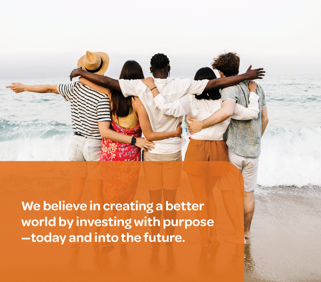 Image of people looking out to sea. Represents U Ethical's commitment to creating a better world by ethical investing with purpose.